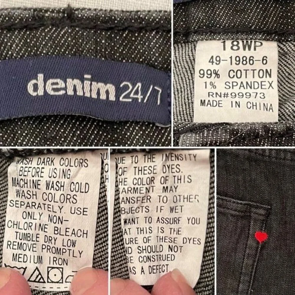 Denim 24 7 Jeans Size 18WP Petite Black Wash Stretch Mid Rise - Picture 6 of 11